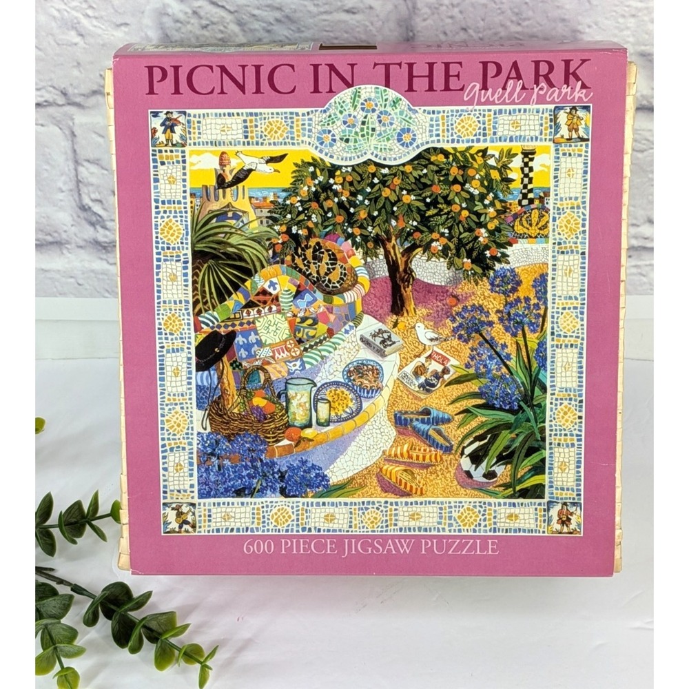 RARE😍Vntg 2003 Picnic In the Park GUELL PARK Cynthia Fitting 600pc Ceaco Puzzle
